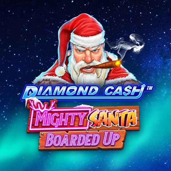 Diamond Cash Mighty Santa Boarded Up slot visual from Greentube available on wildsrobin.at