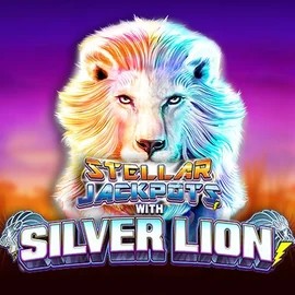 Official Jackpots logo: Stellar Jackpots with Silver Lion by Lightning Box Game at Wild Robin Casino
